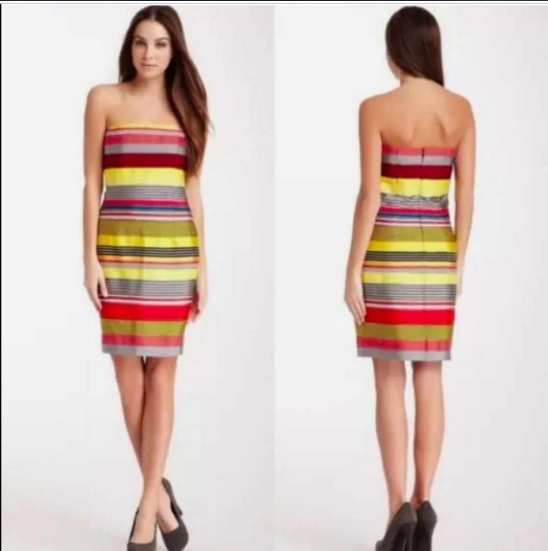 Size 12 Homecoming Strapless Multicolor Cocktail Dress on Queenly