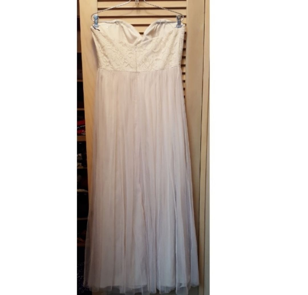 Jenny Yoo Size 12 Lace Nude A-line Dress on Queenly