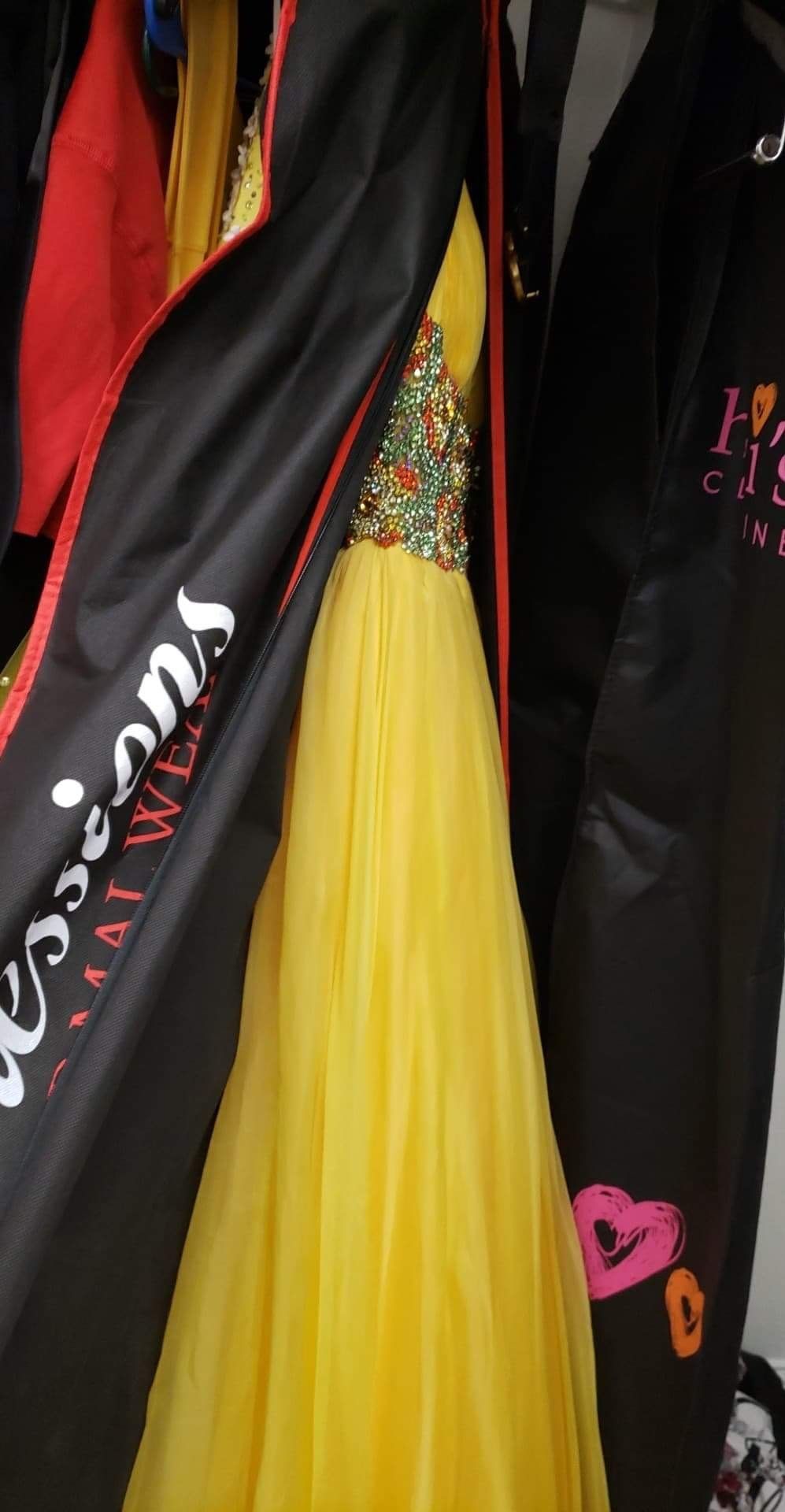 Sherri Hill Size 2 Prom Sequined Yellow Ball Gown on Queenly