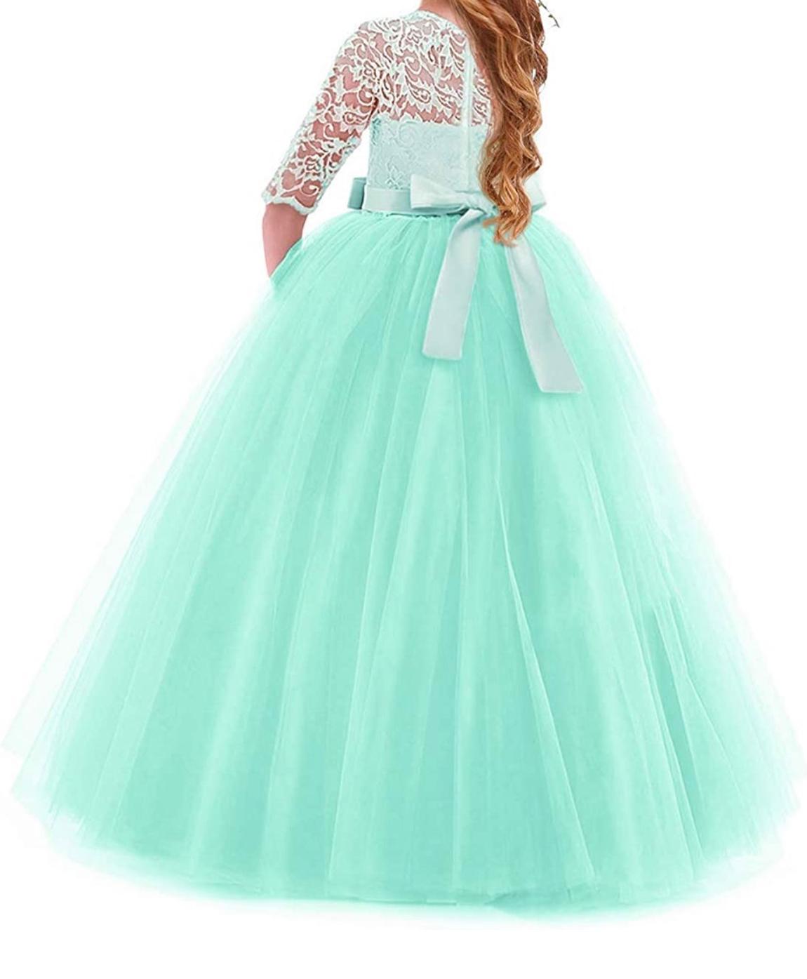 Girls Size 12 Green Ball Gown on Queenly