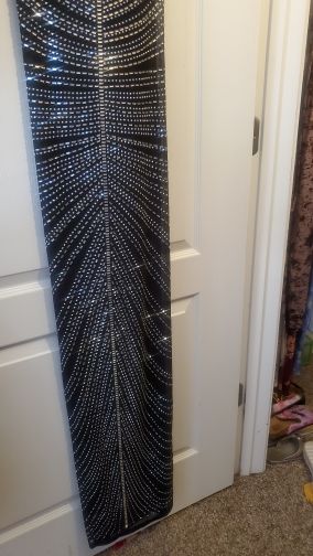 Size 12 Prom Sequined Black Floor Length Maxi on Queenly
