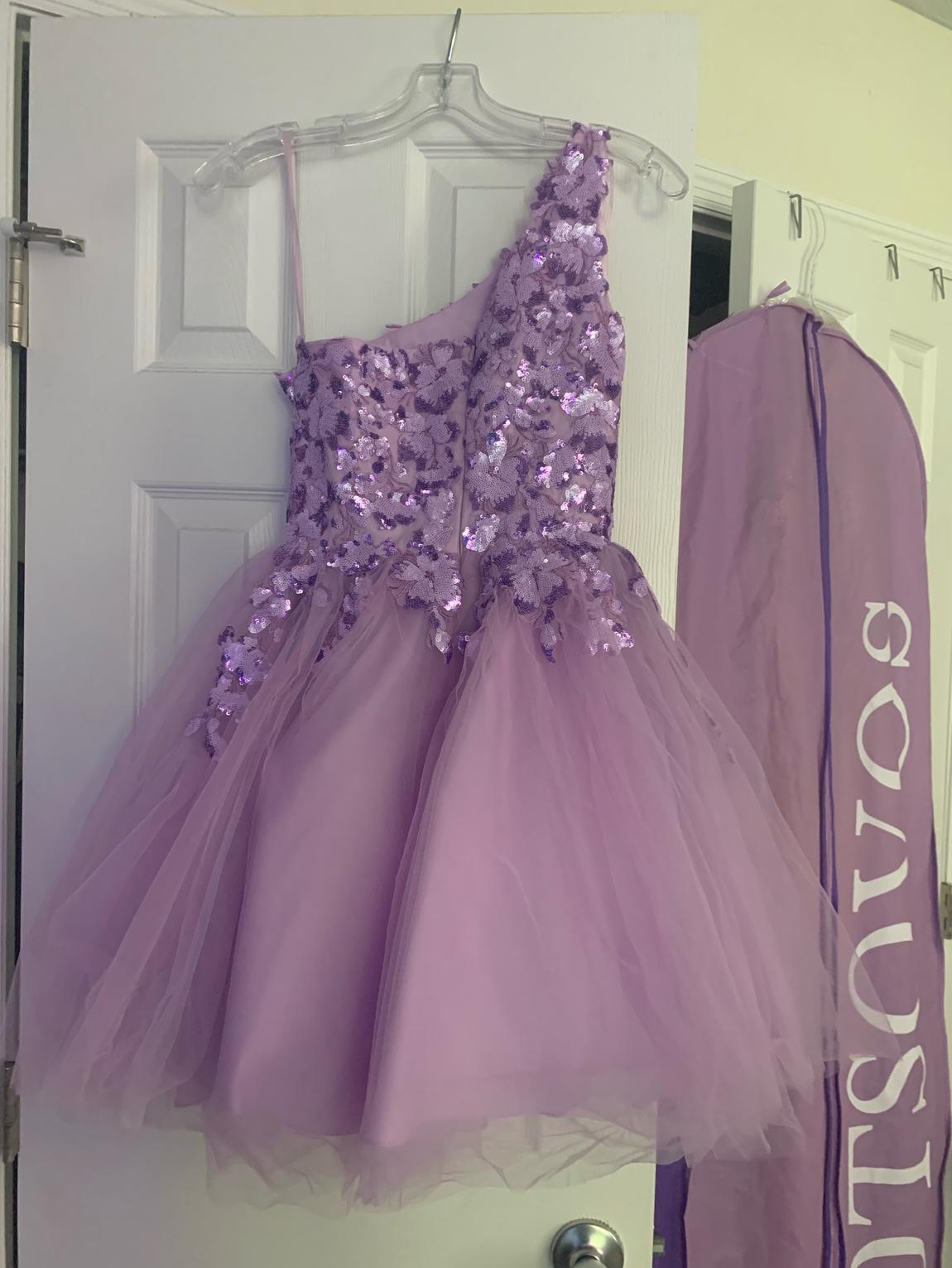 Ashley Lauren Size 0 Prom One Shoulder Purple Ball Gown on Queenly
