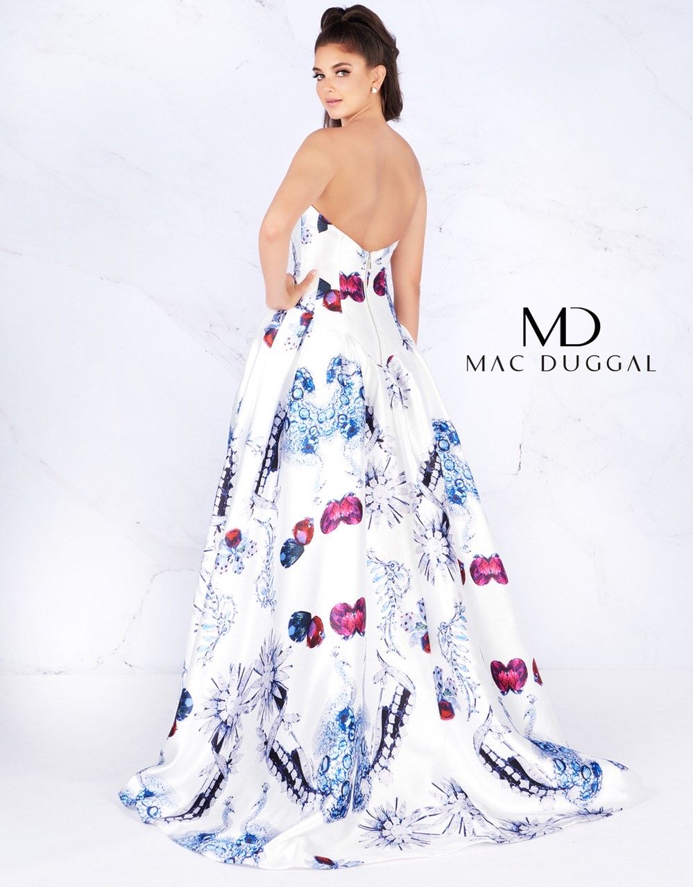 Mac Duggal Size 4 Strapless Satin Multicolor Ball Gown on Queenly