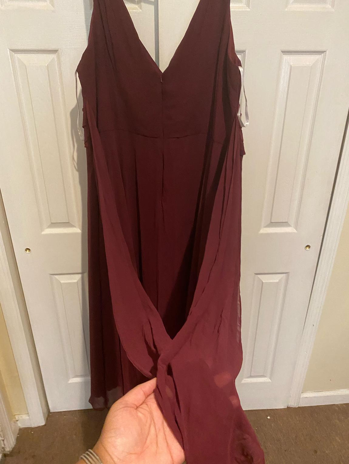 David's Bridal Plus Size 26 Bridesmaid Burgundy Red Floor Length Maxi on Queenly