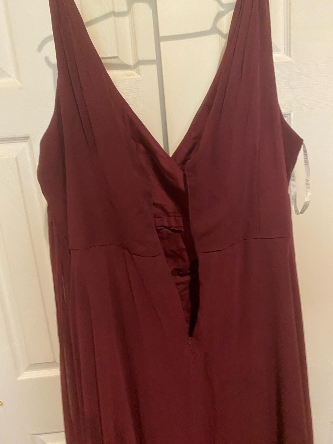 David's Bridal Plus Size 26 Bridesmaid Burgundy Red Floor Length Maxi on Queenly
