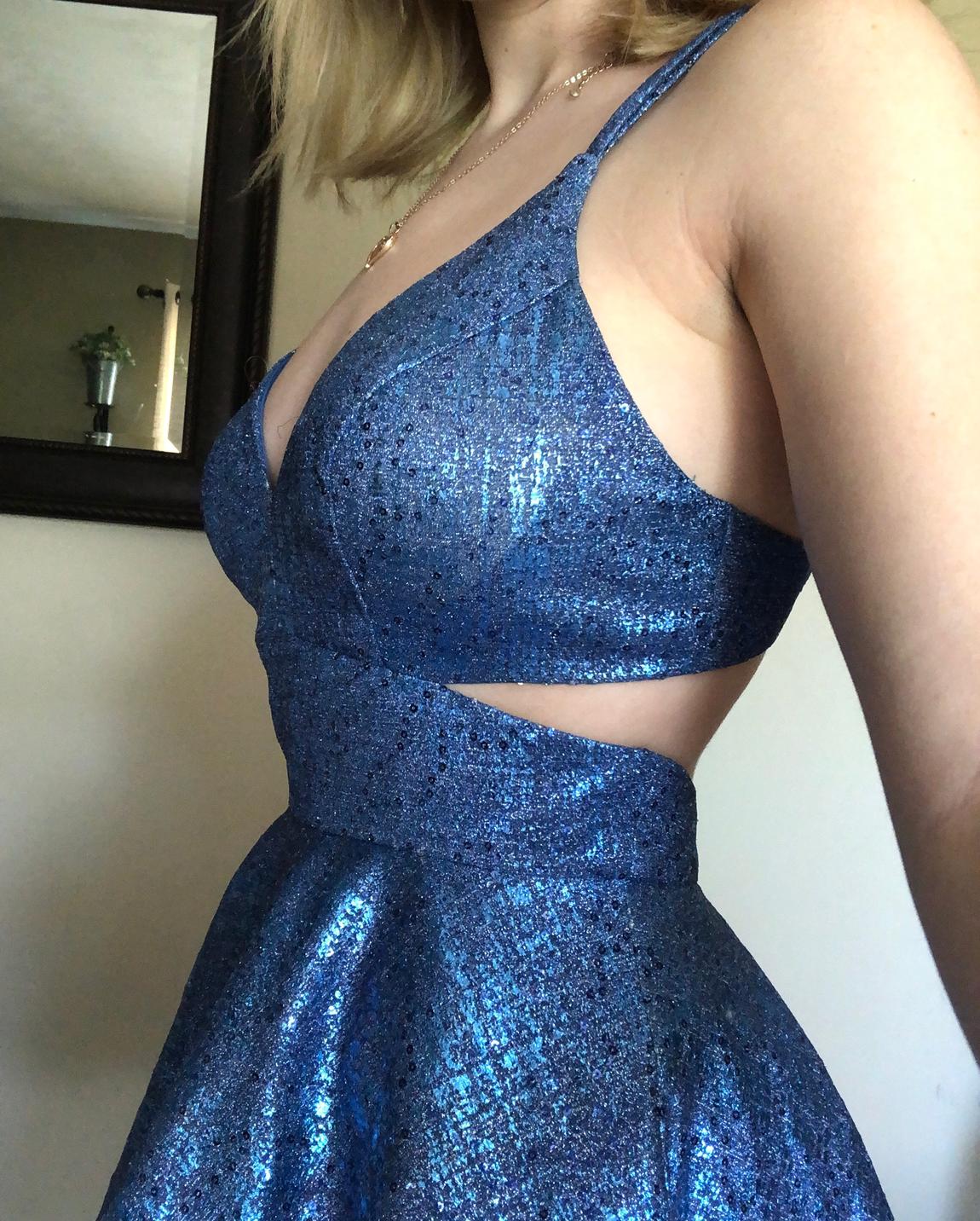 Size 2 Homecoming Blue A-line Dress on Queenly