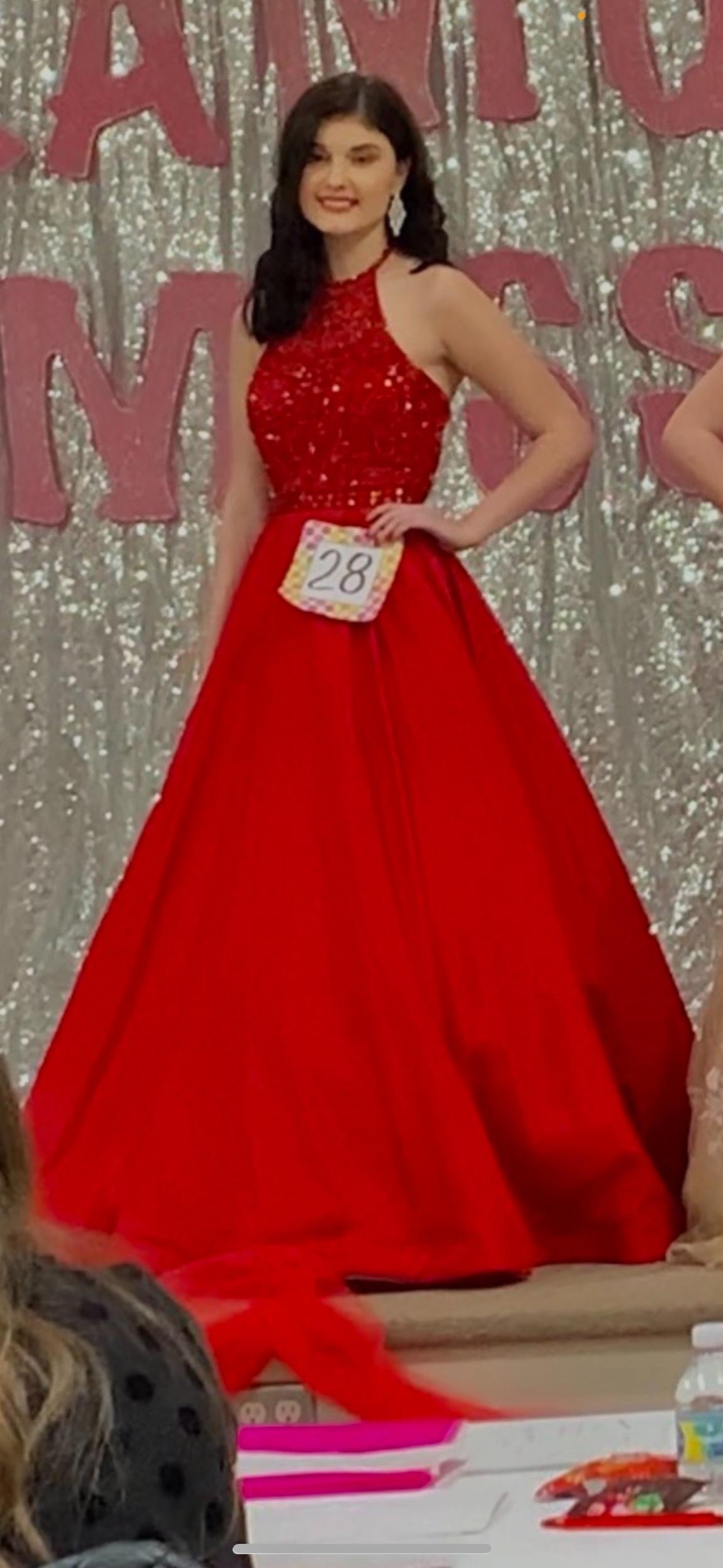 Sherri Hill Size 6 Pageant Red Ball Gown on Queenly