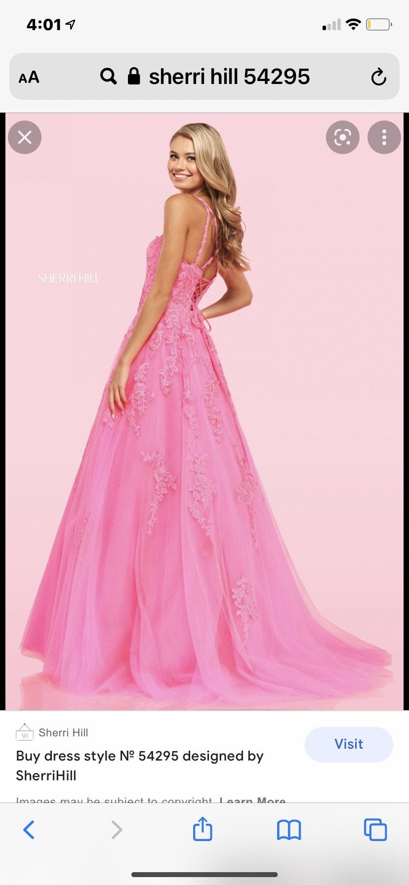 Sherri Hill Size 00 Prom Lace Hot Pink Ball Gown on Queenly