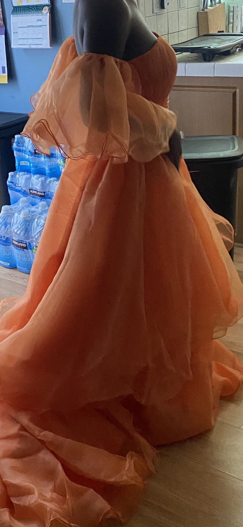 Size 12 Orange A-line Dress on Queenly
