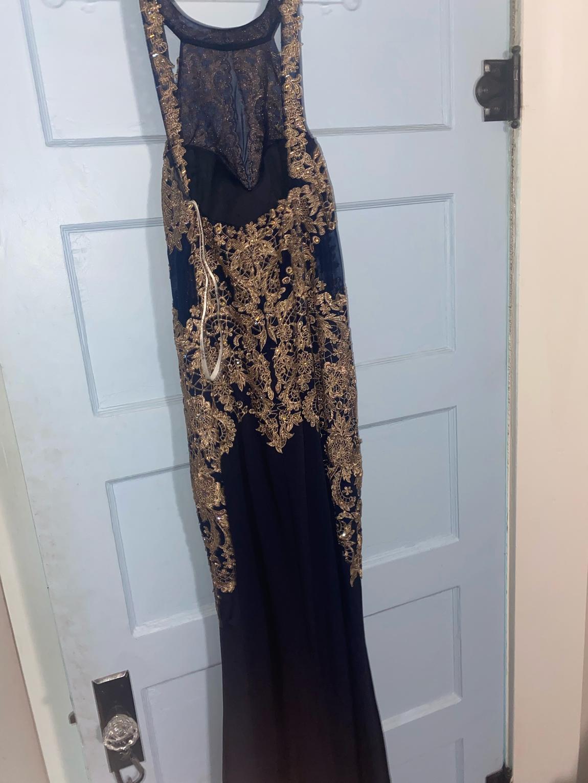 Size 8 Prom Lace Blue Side Slit Dress on Queenly