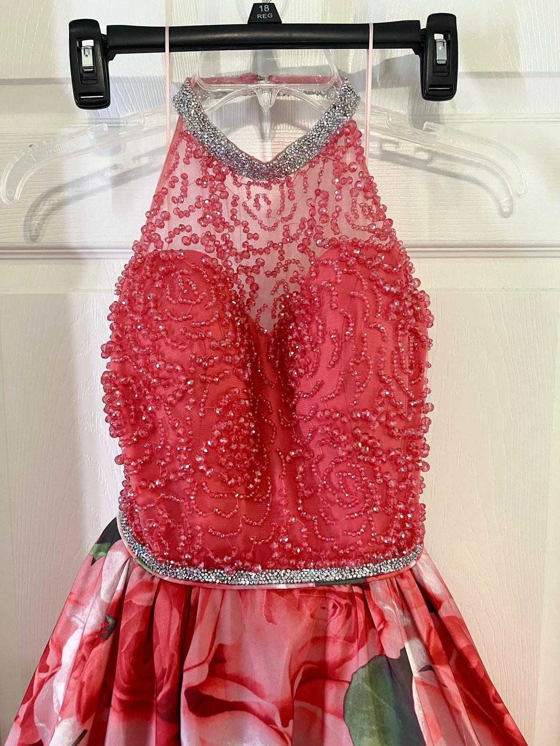 Sherri Hill Size 2 Prom Halter Sequined Hot Pink Ball Gown on Queenly