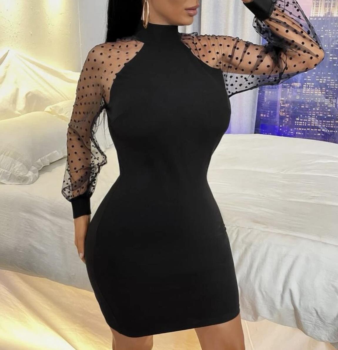 Size 12 Sheer Black Cocktail Dress on Queenly