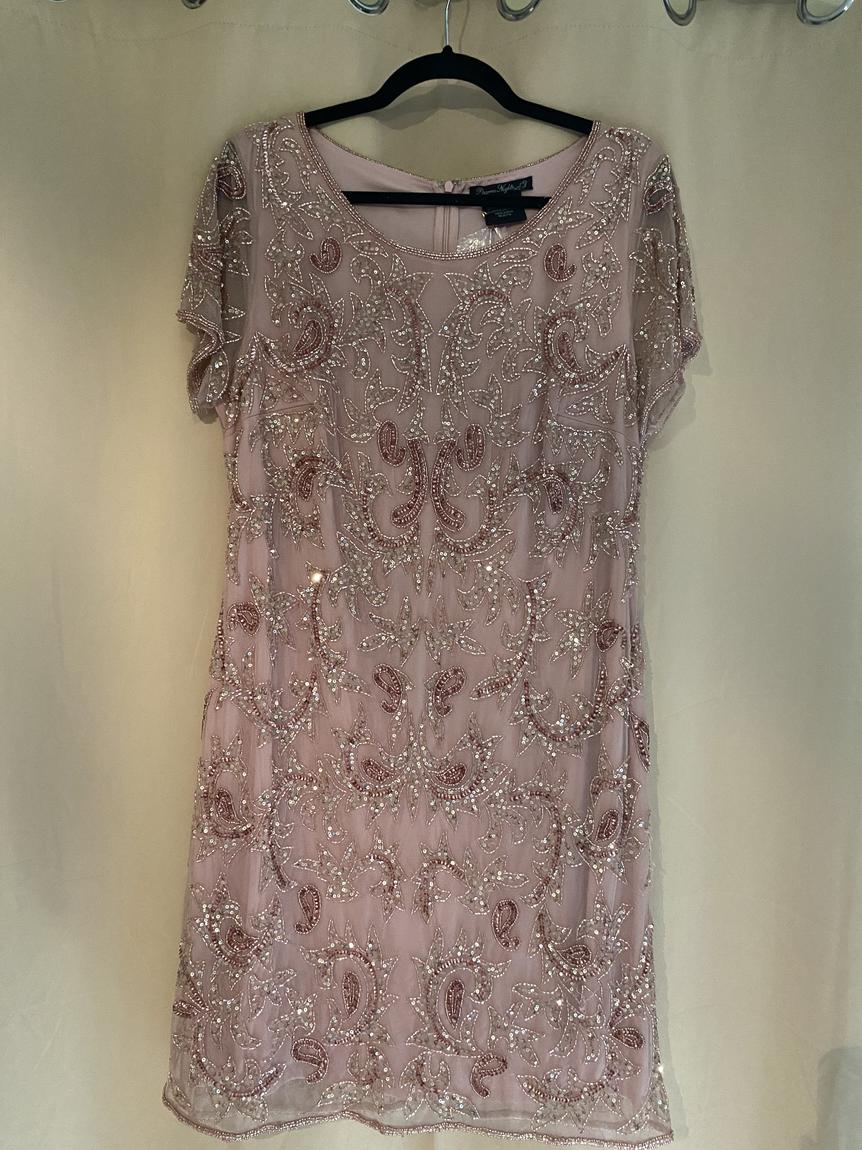 Pisarro Nights from Nordstrom Plus Size 18 Sheer Pink Cocktail Dress on Queenly