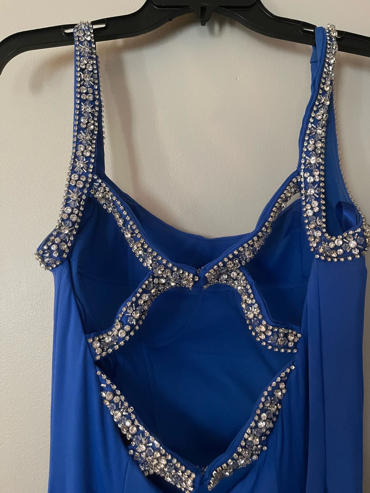 Colors Size 2 Prom Sequined Royal Blue Dress With Train on Queenly
