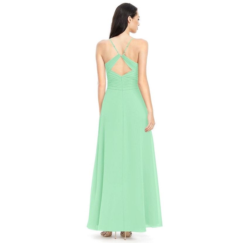 Azazie Size 0 Light Green A-line Dress on Queenly