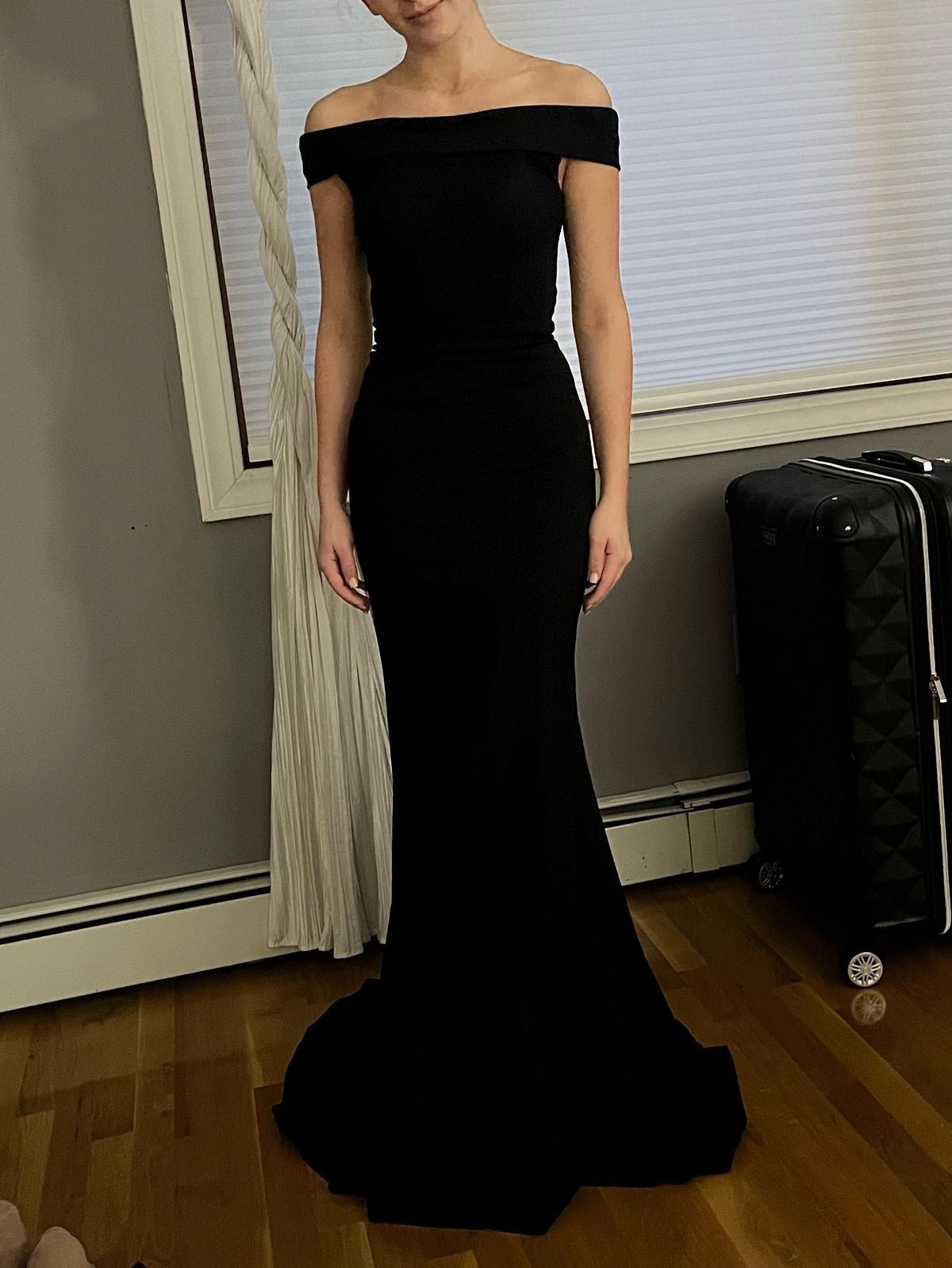 Sherri Hill Size 00 Off The Shoulder Black Mermaid Dress on Queenly