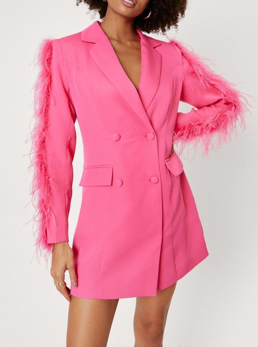 Nasty Gal Size 6 Blazer Hot Pink Cocktail Dress on Queenly