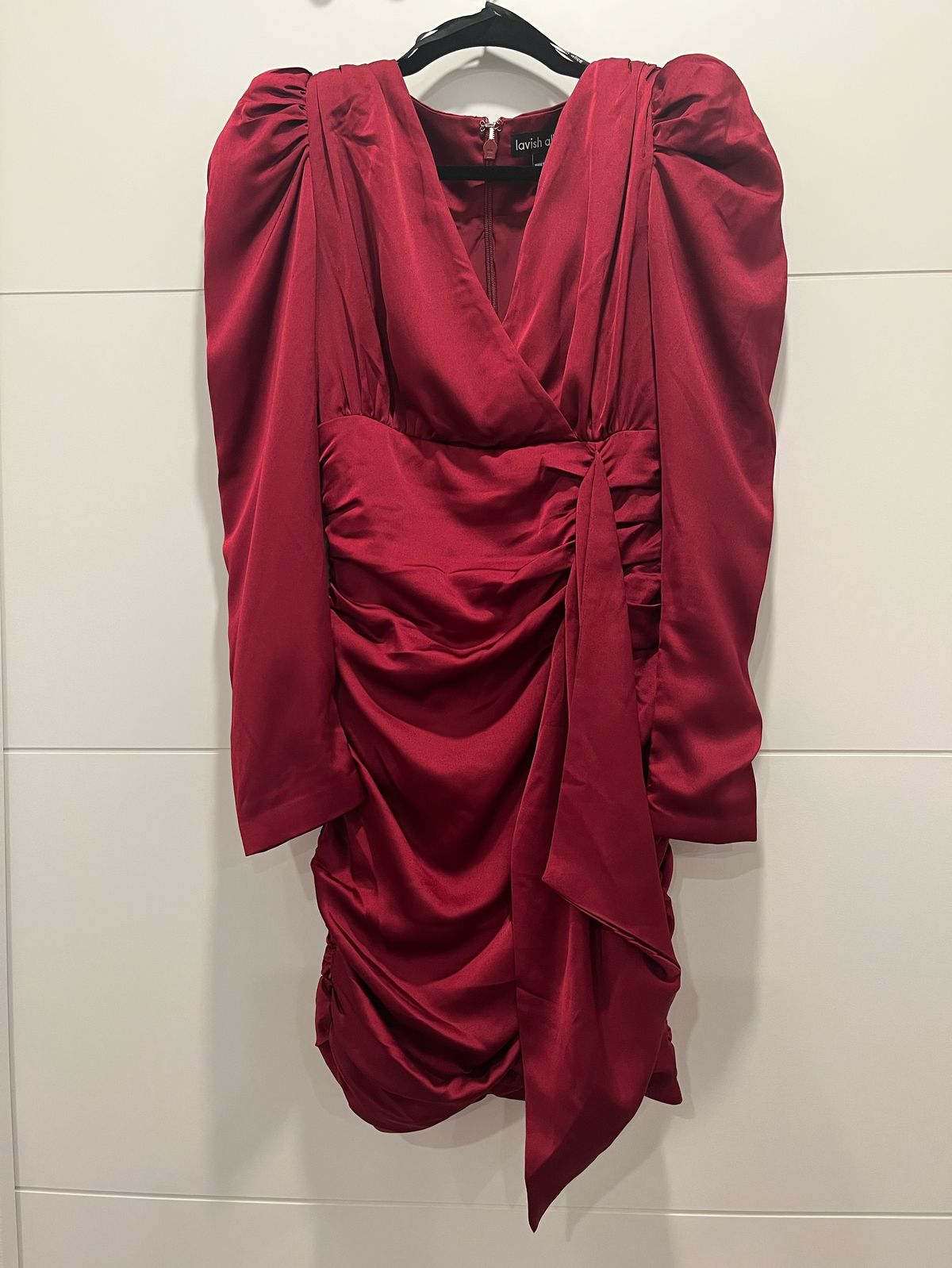Lavish Alice Size 4 Pageant Satin Burgundy Red Cocktail Dress on Queenly