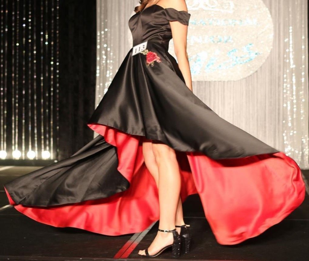 Abby Paris Size 6 Fun Fashion Satin Black A-line Dress on Queenly