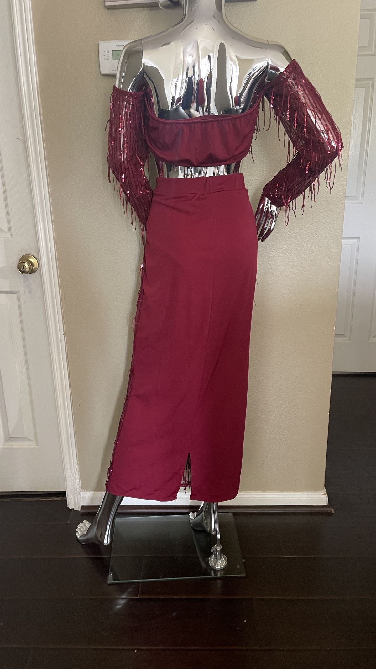 Size 14 Red Floor Length Maxi on Queenly