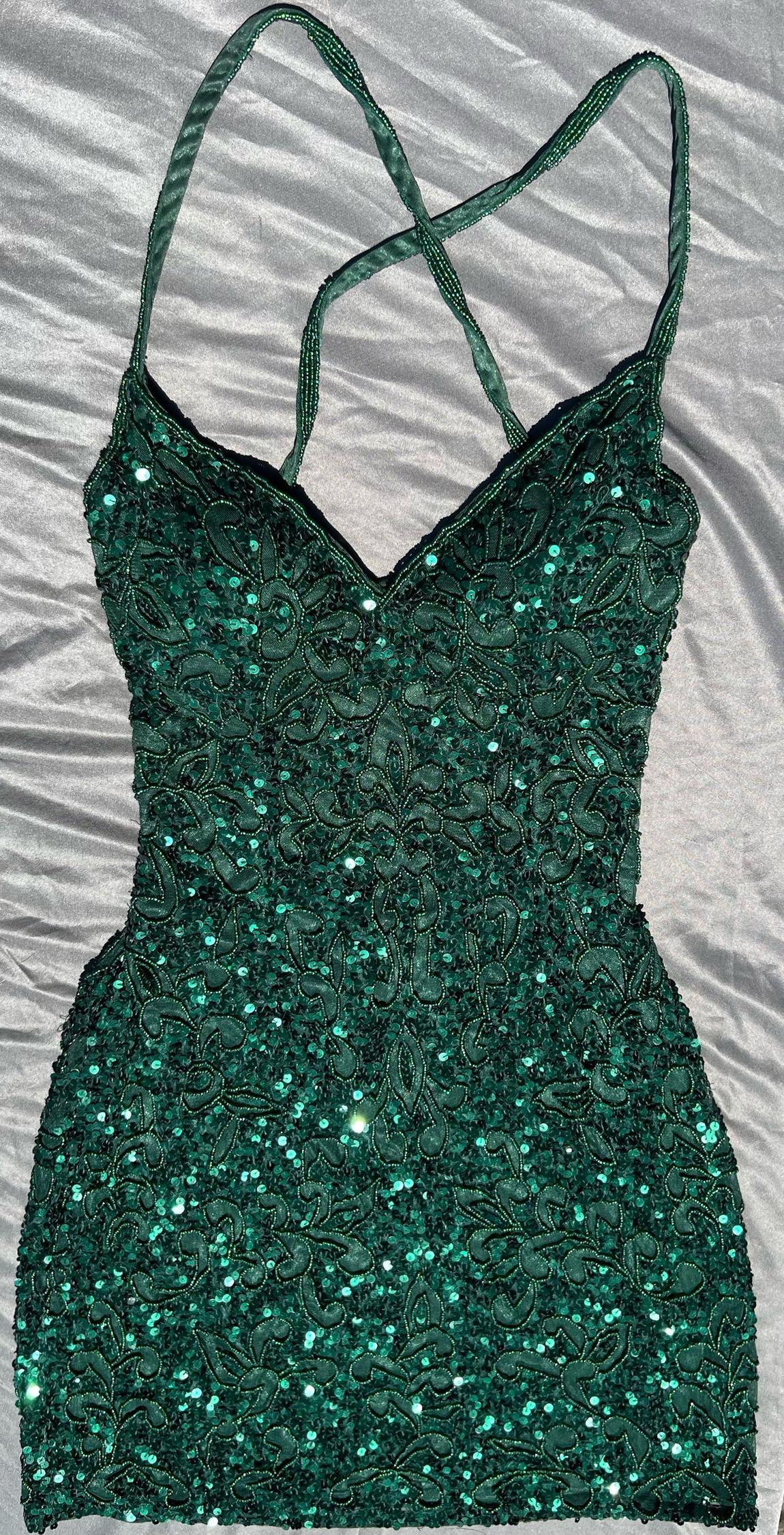 Primavera Size 4 Homecoming Sequined Green Cocktail Dress on Queenly