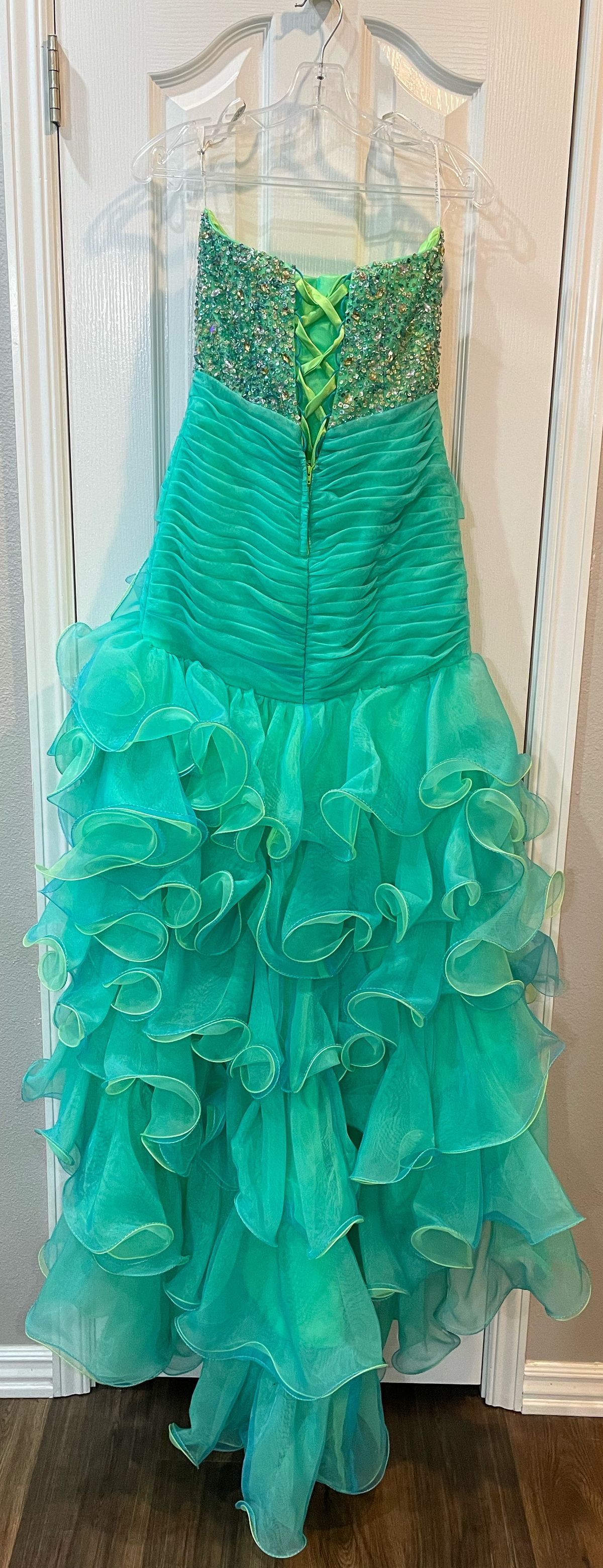 Precious Formal Size 4 Prom Green Side Slit Dress on Queenly