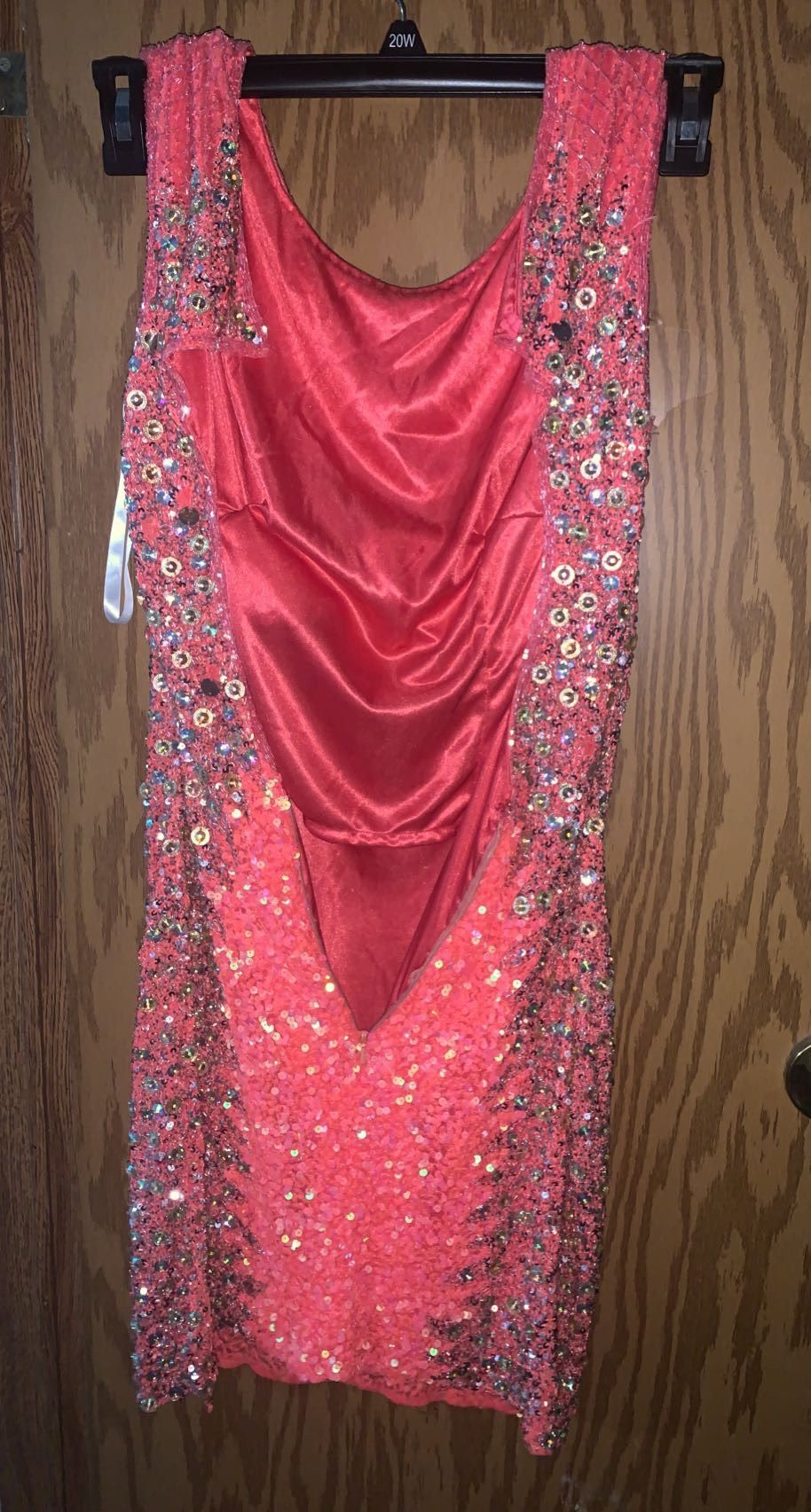 Size 6 Homecoming Sequined Hot Pink A-line Dress on Queenly