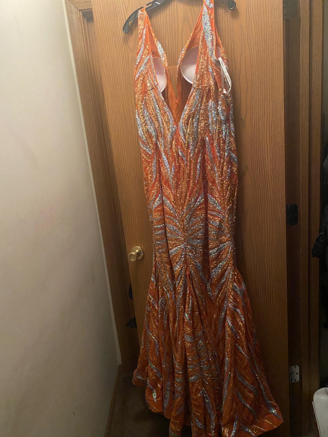 Darlafoxx Plus Size 22 Prom Orange Ball Gown on Queenly