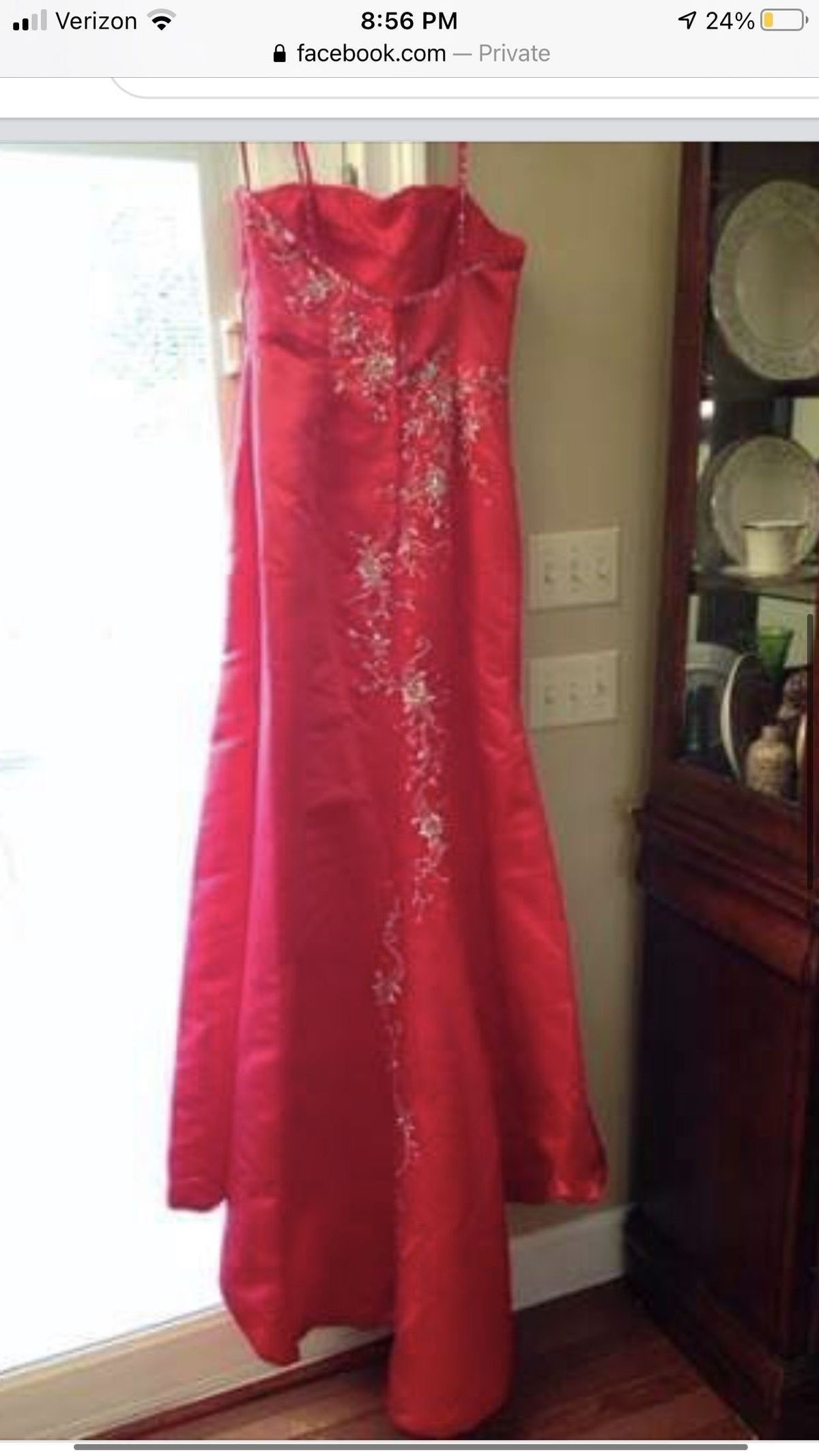 Fire and Ice Plus Size 16 Red Side Slit Dress on Queenly
