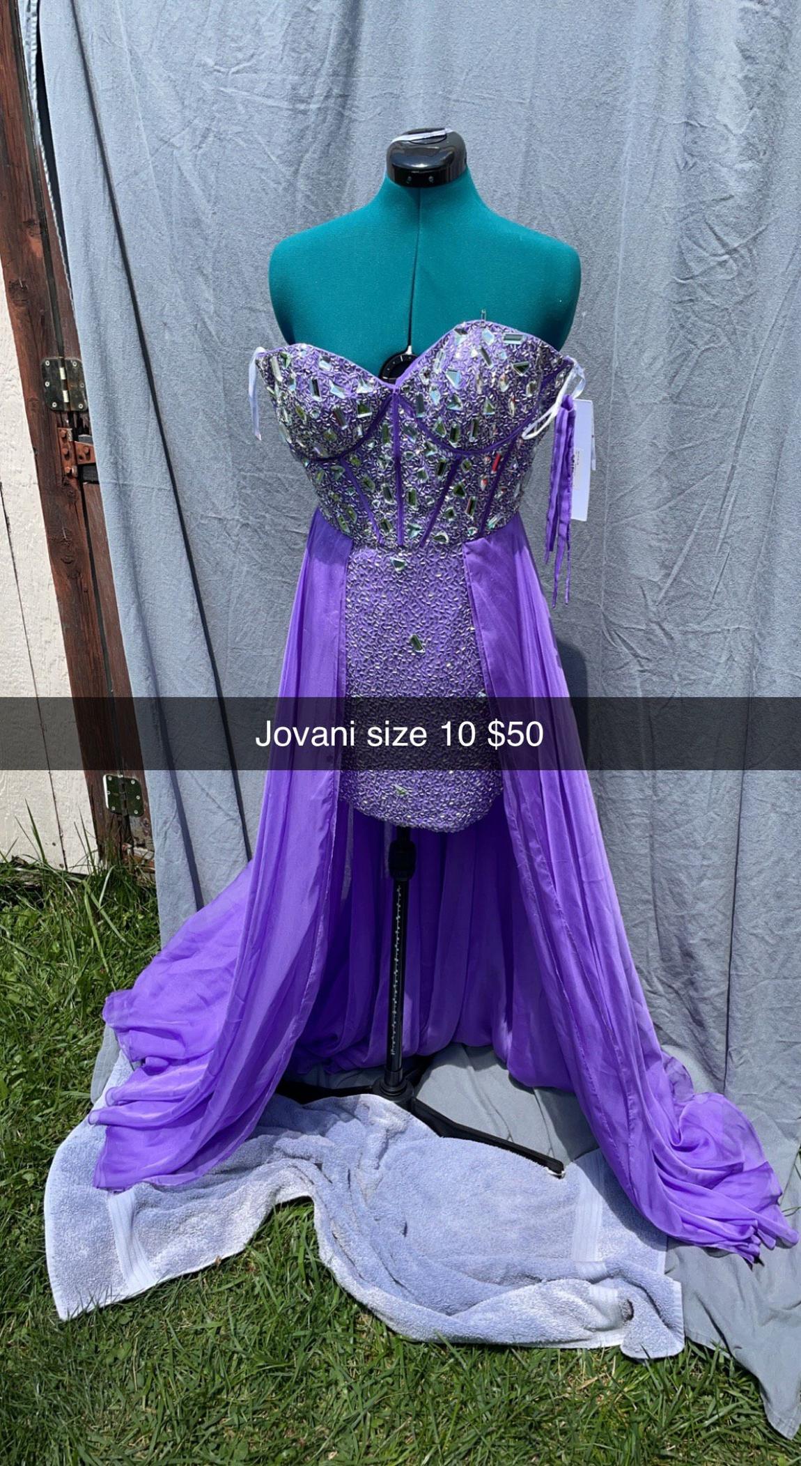 Jovani Size 10 Purple A-line Dress on Queenly