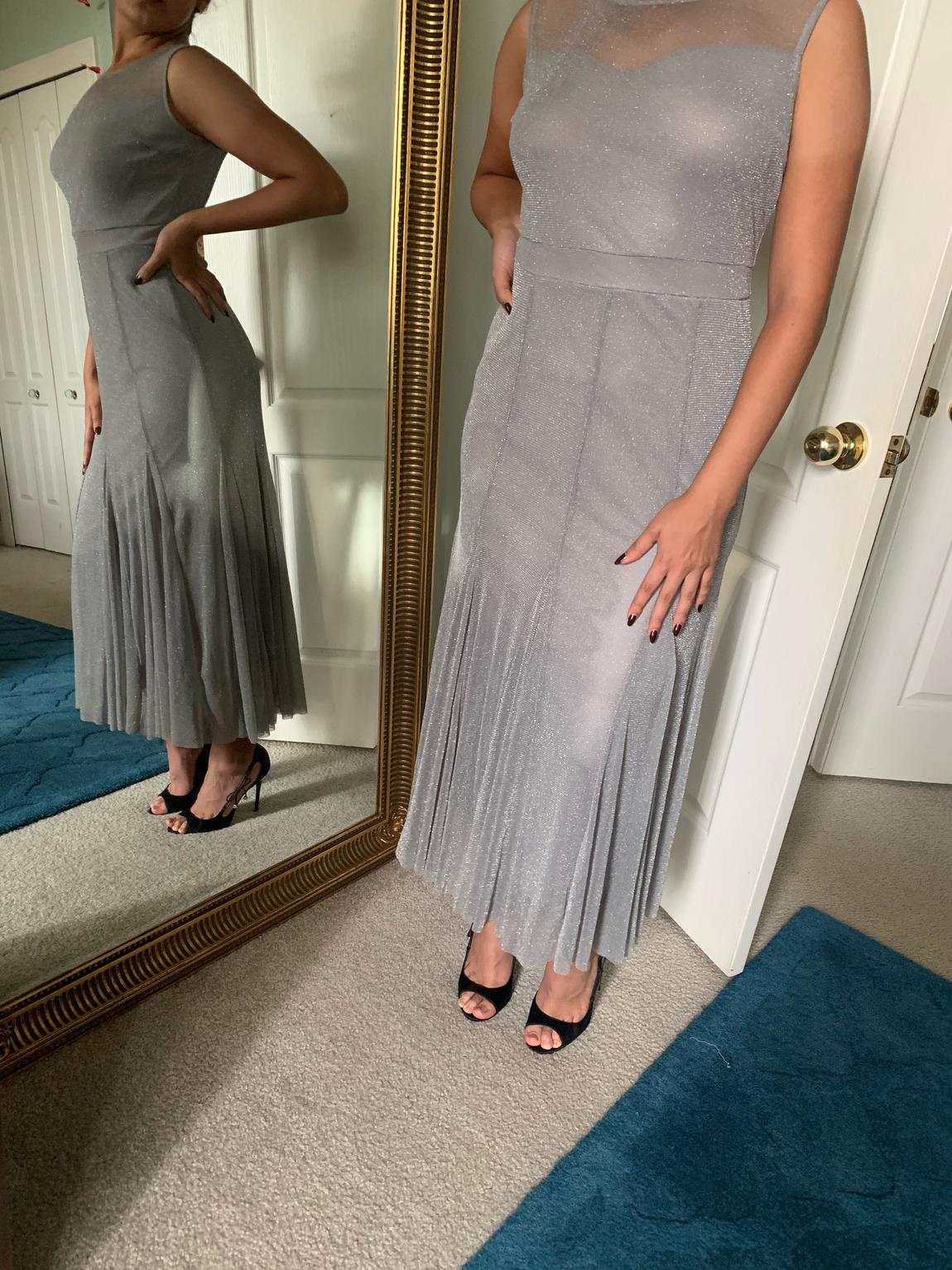 Size 2 Silver Floor Length Maxi on Queenly