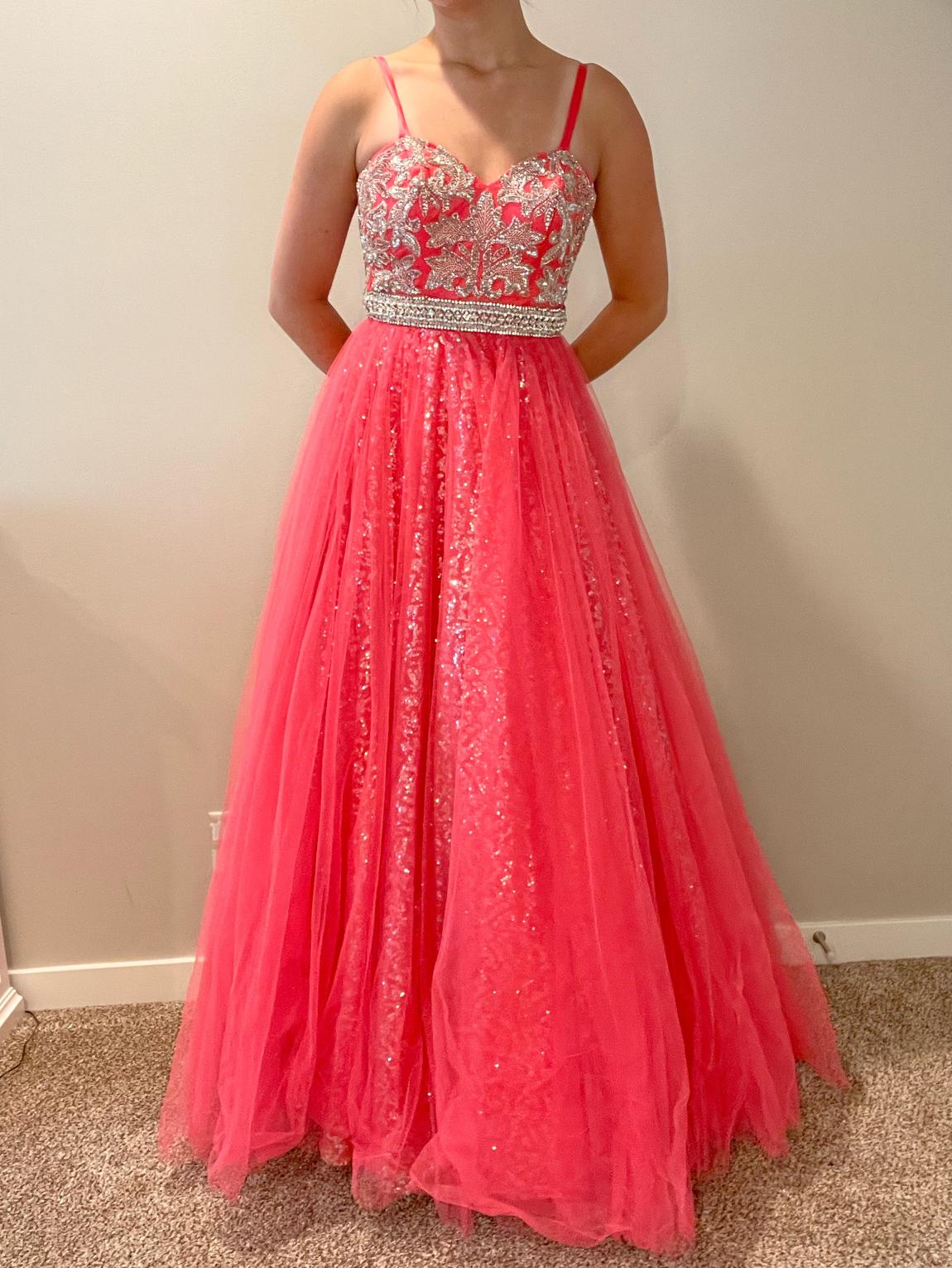 Sherri Hill Size 00 Sequined Coral Ball Gown on Queenly