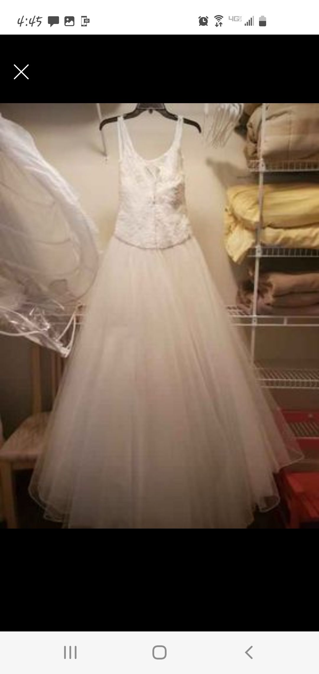 Nouvelle amsale Size 6 Wedding Sheer White Ball Gown on Queenly