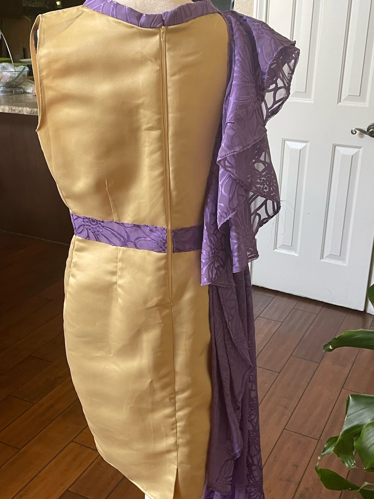 Size 10 Homecoming Satin Nude Floor Length Maxi on Queenly