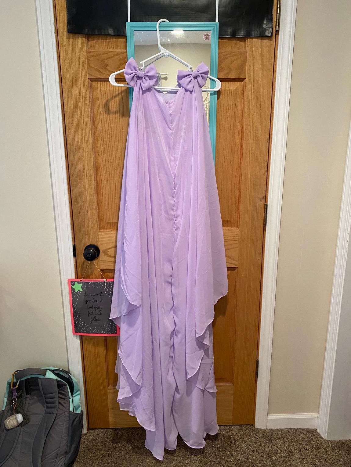 Girls Size 8 Pageant Purple Dress With Train on Queenly