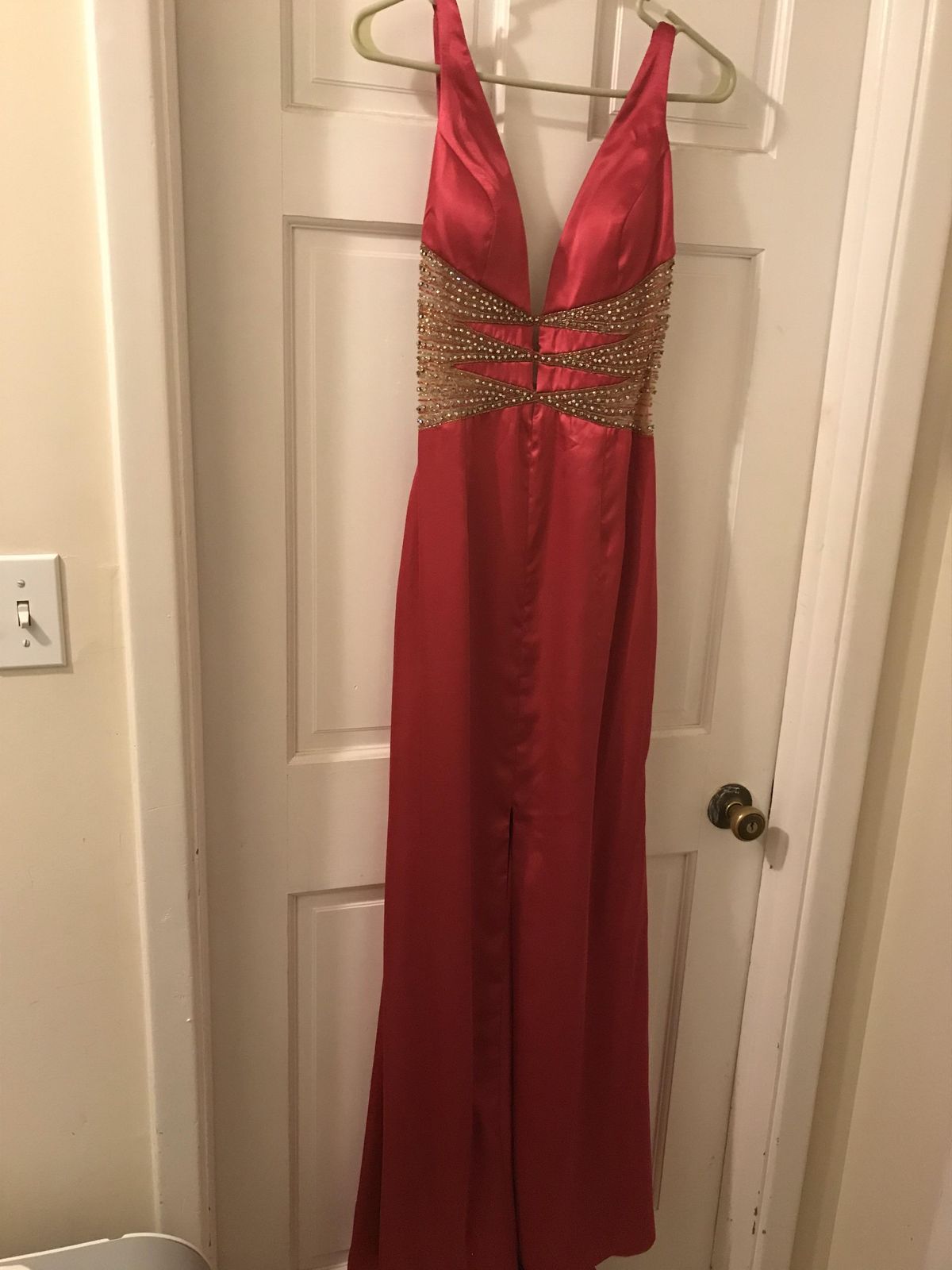 Size 10 Prom Sequined Hot Pink Floor Length Maxi on Queenly