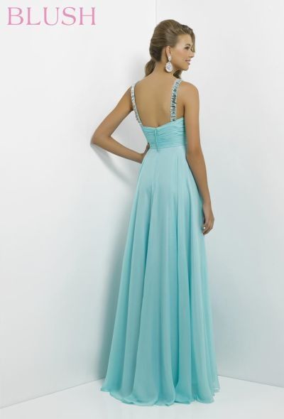 Style 9777 Blush Prom Size 14 Blue A-line Dress on Queenly