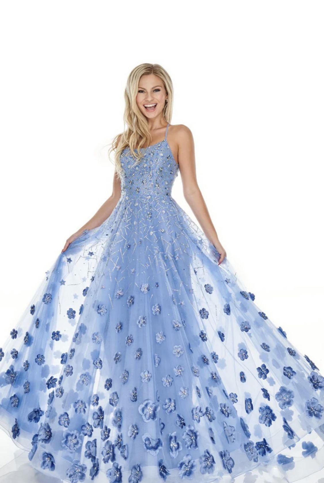 Rachel Allan Size 2 Light Blue A-line Dress on Queenly