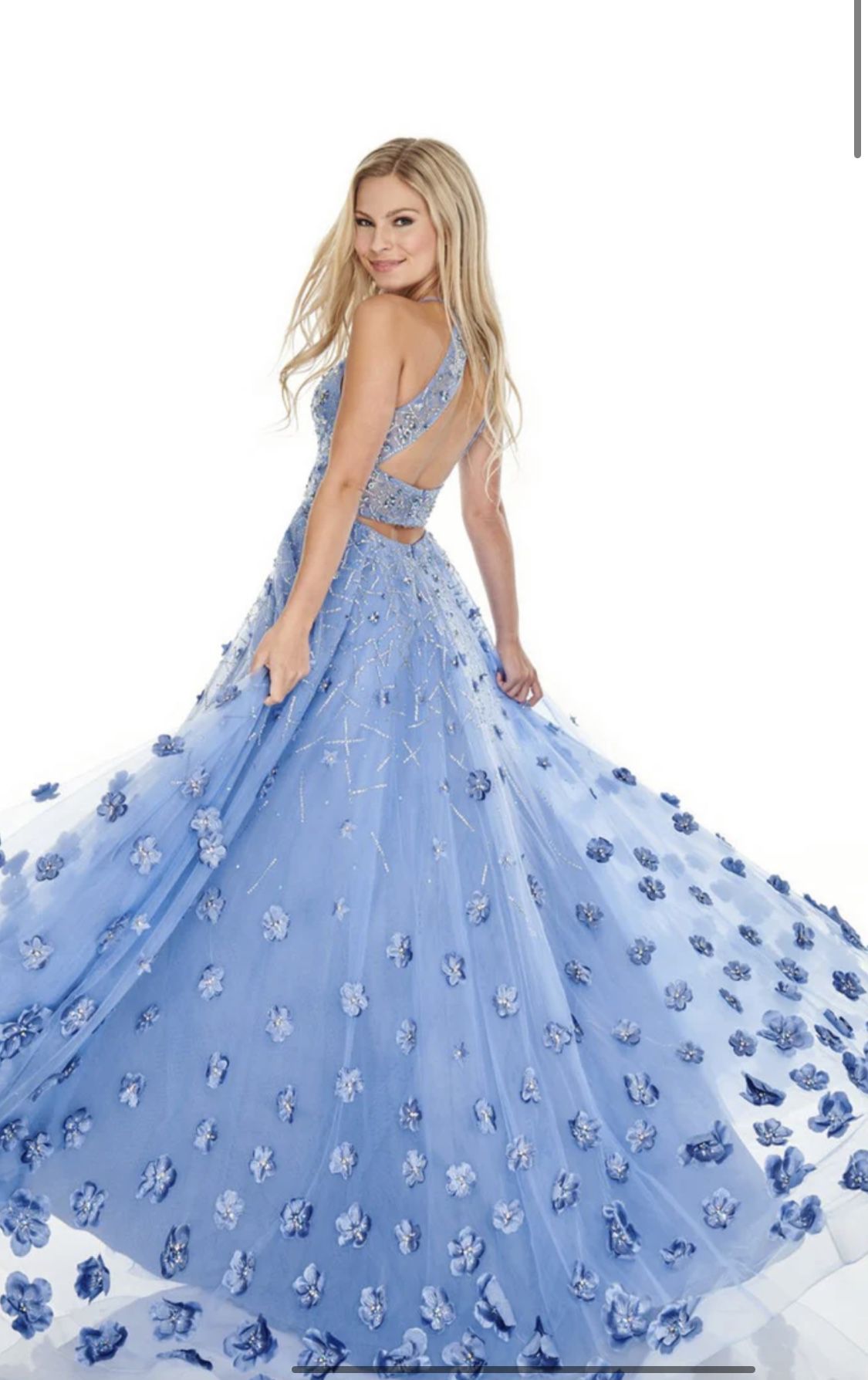 Rachel Allan Size 2 Light Blue A-line Dress on Queenly