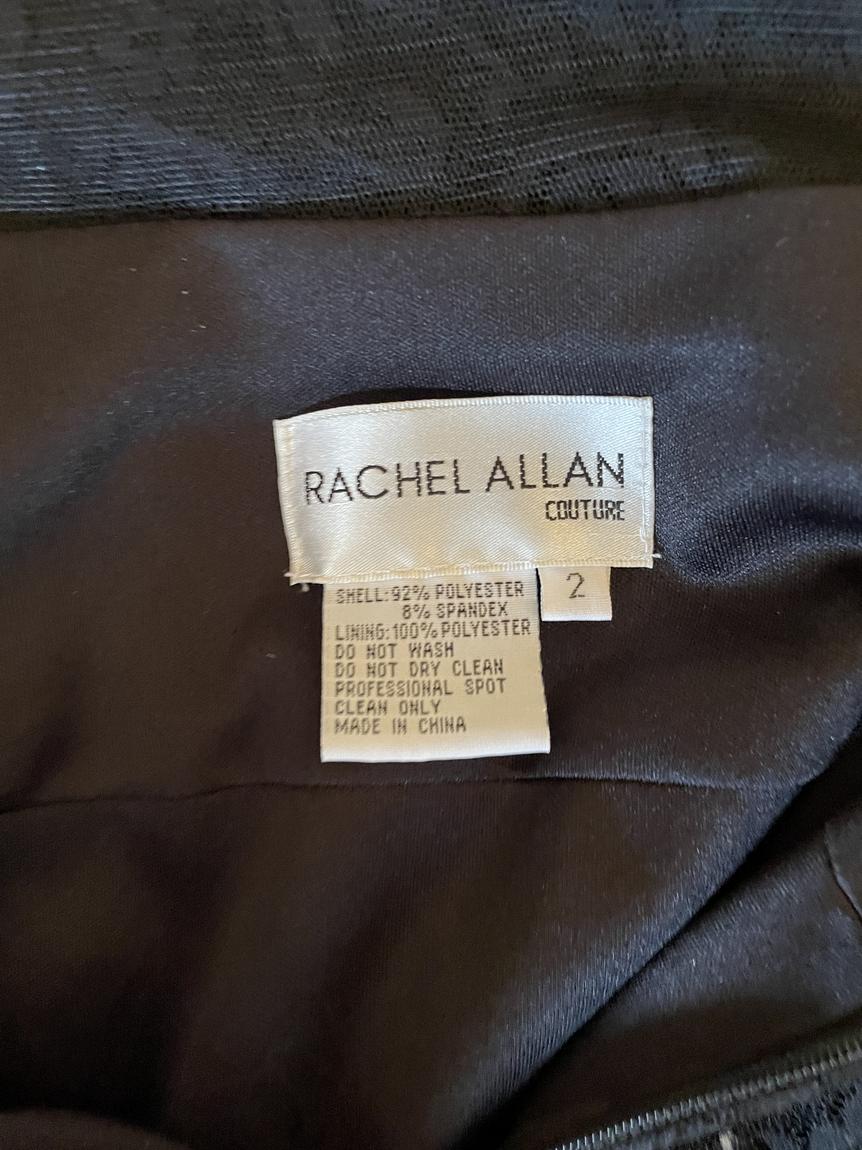 Rachel Allan Size 2 High Neck Lace Black Floor Length Maxi on Queenly