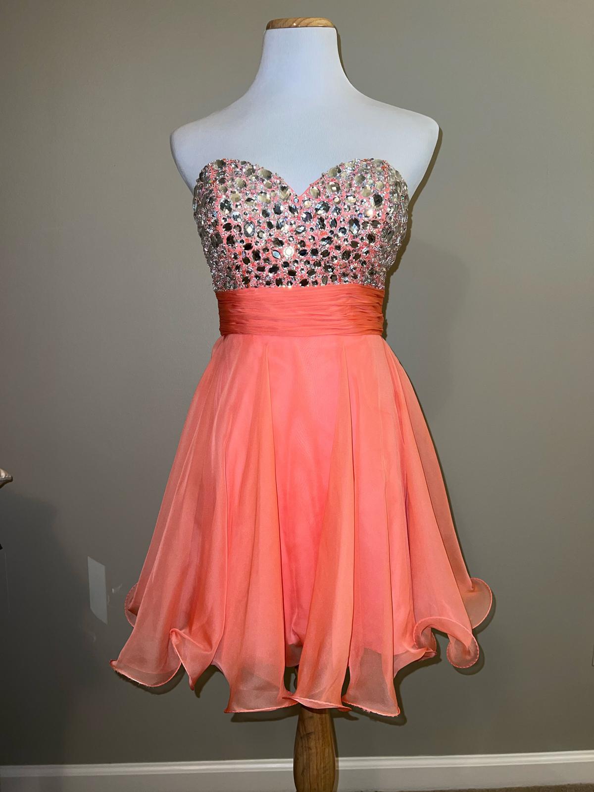 Size 4 Pageant Orange Cocktail Dress on Queenly