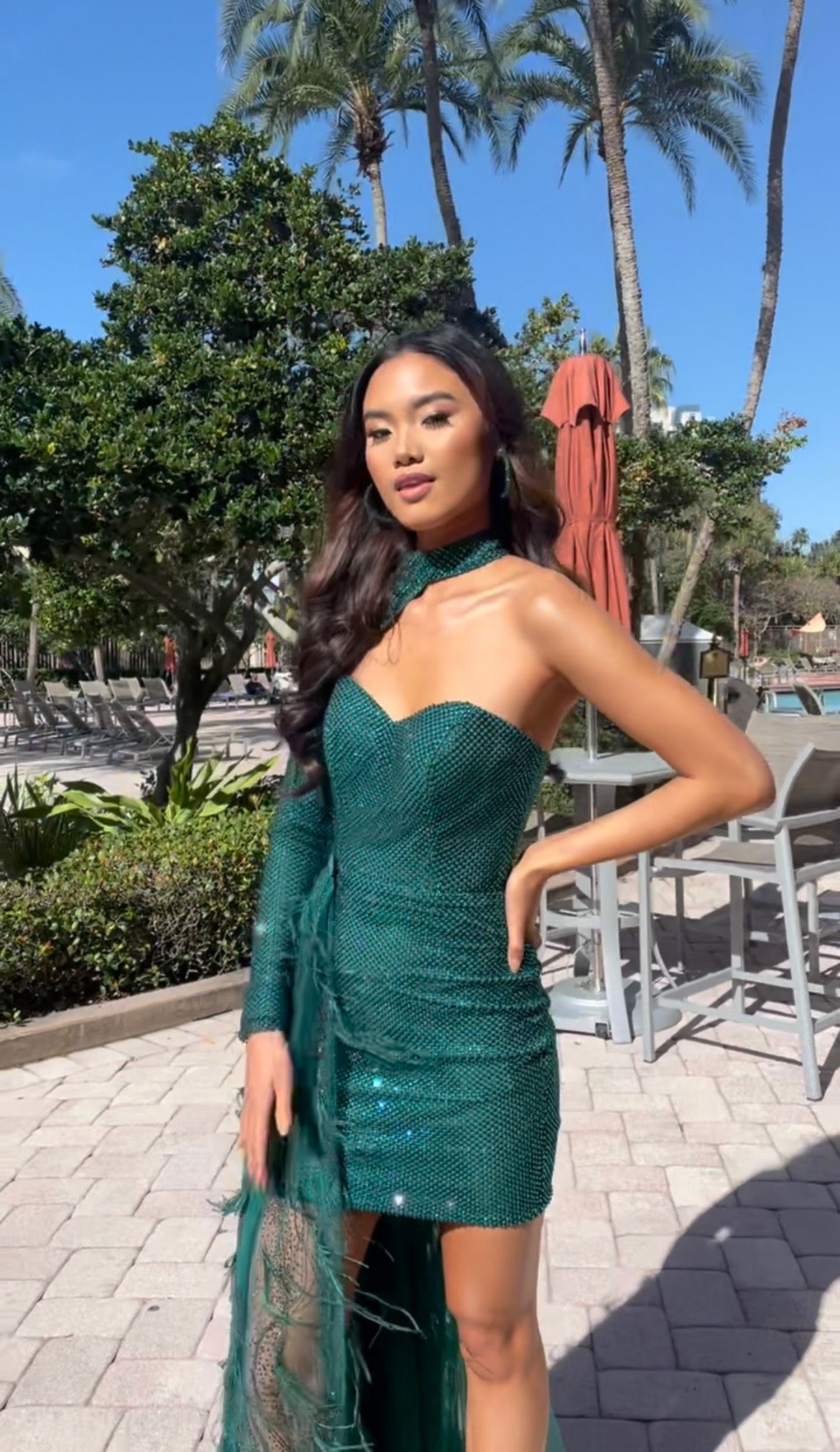 Portia and Scarlett Size 0 Pageant One Shoulder Green Cocktail Dress on Queenly