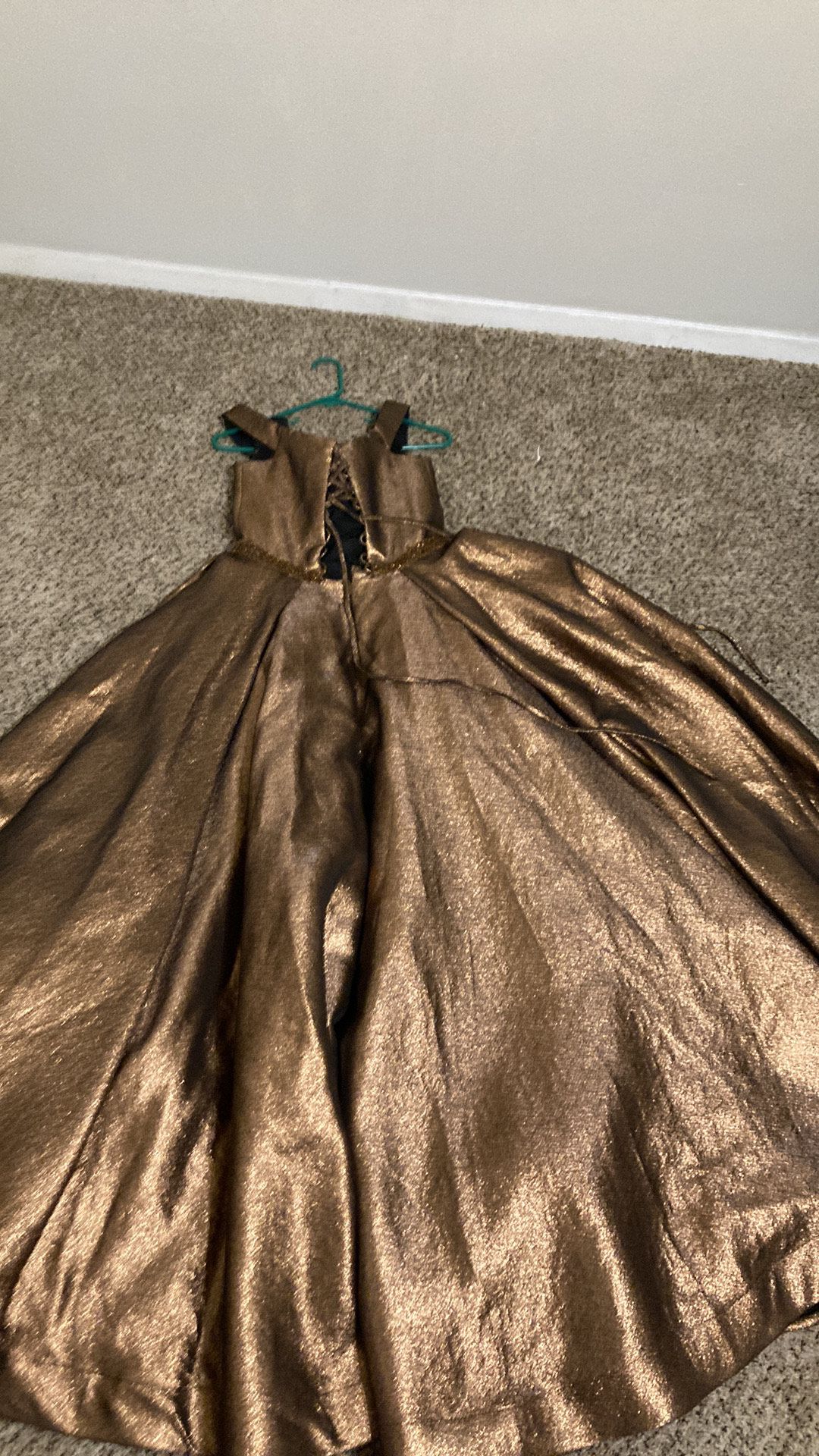 Alyce Paris Size 14 Prom Off The Shoulder Gold Ball Gown on Queenly