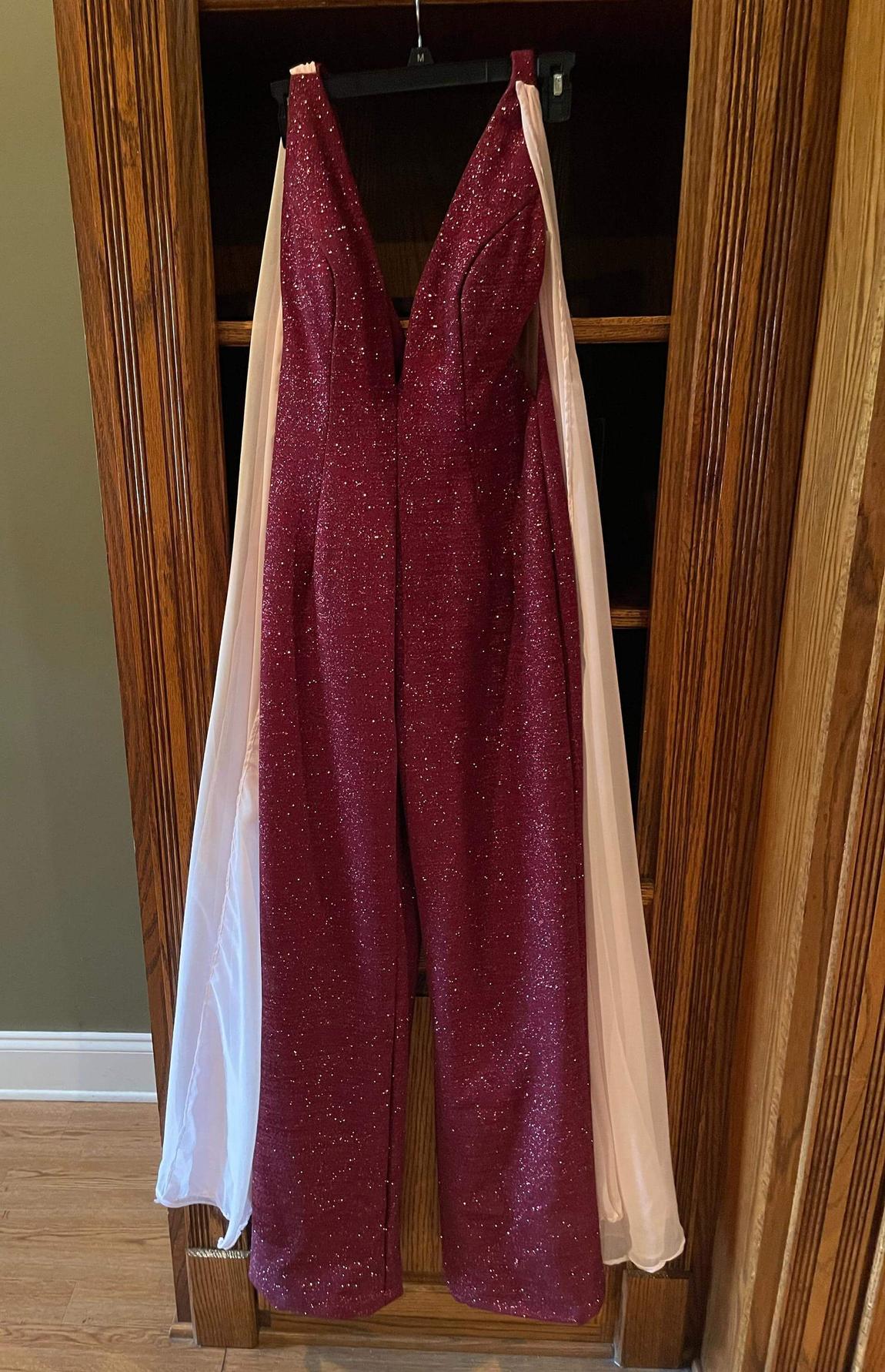 Jovani Size 4 Red Formal Jumpsuit on Queenly