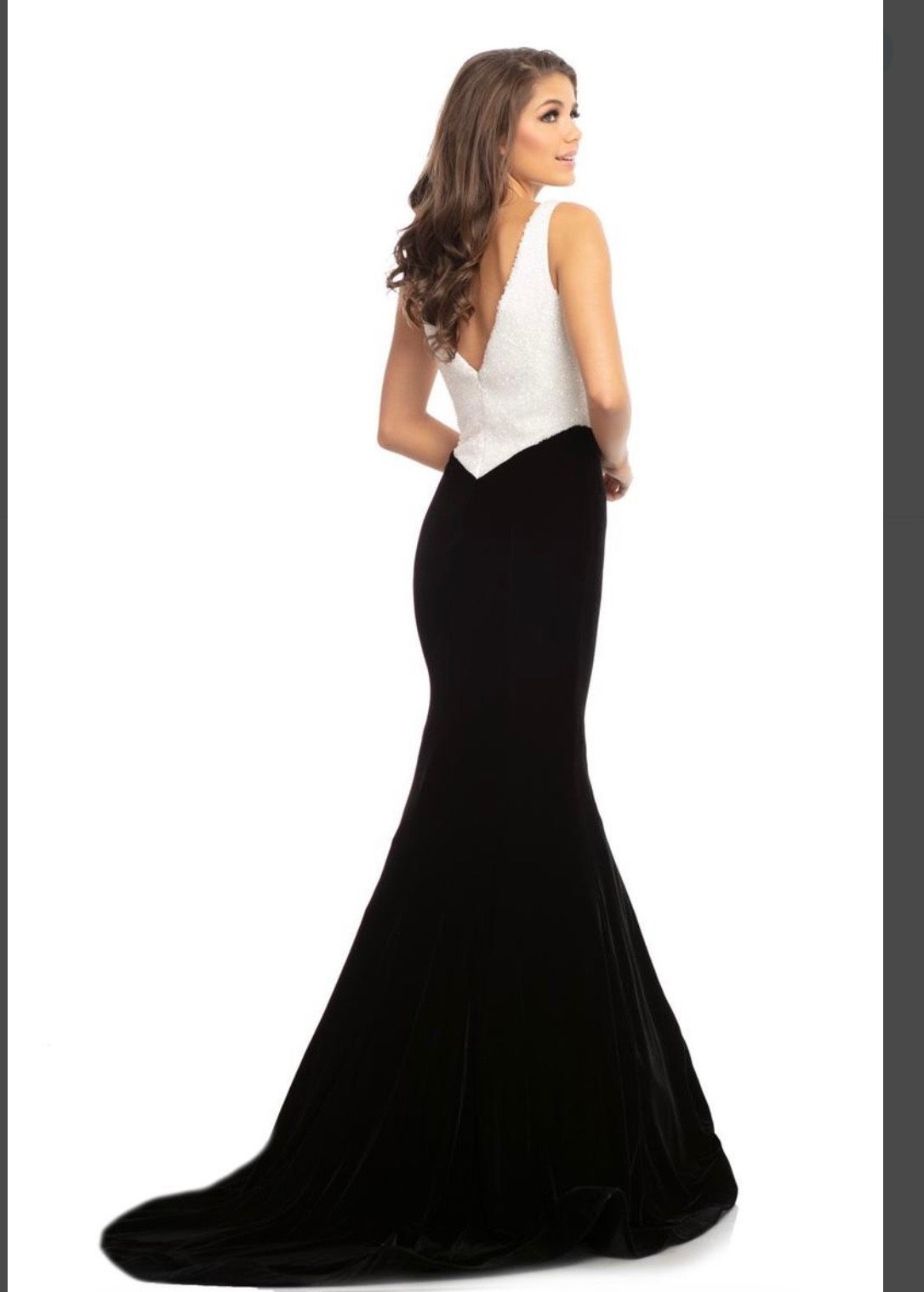 Johnathan Kayne Size 14 Velvet Black Mermaid Dress on Queenly