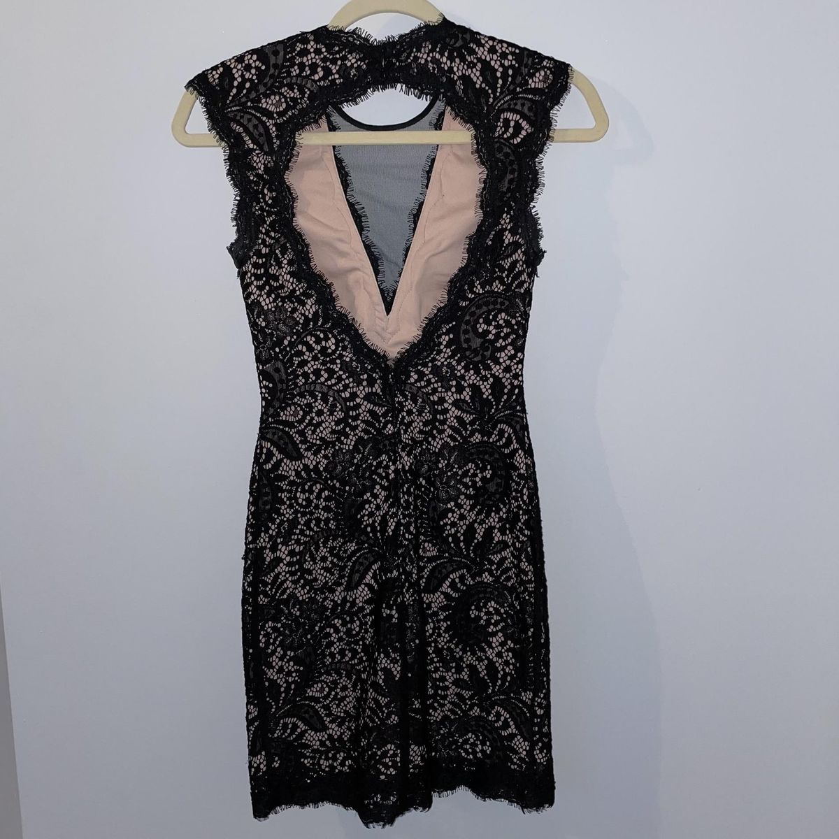 Bloomingdale Size 0 Nightclub Lace Black Cocktail Dress on Queenly