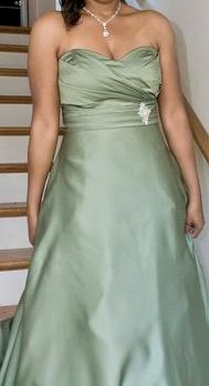 ALFRED ANGELO Size 10 Bridesmaid Green Ball Gown on Queenly