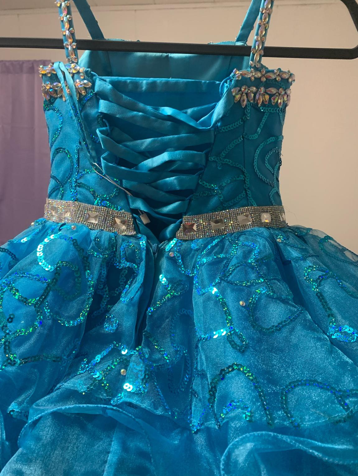 Ritzee Girls Size 4 Pageant Blue Cocktail Dress on Queenly