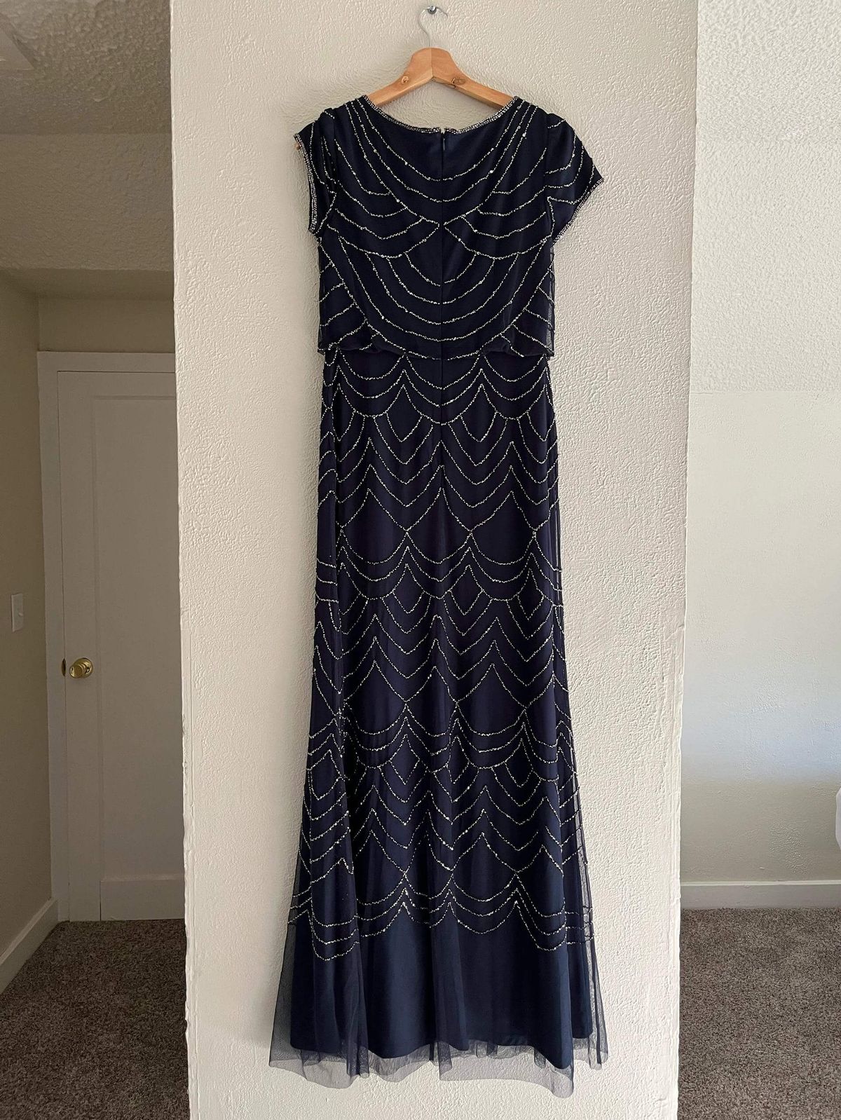 Adrianna papell Size 4 Blue Floor Length Maxi on Queenly