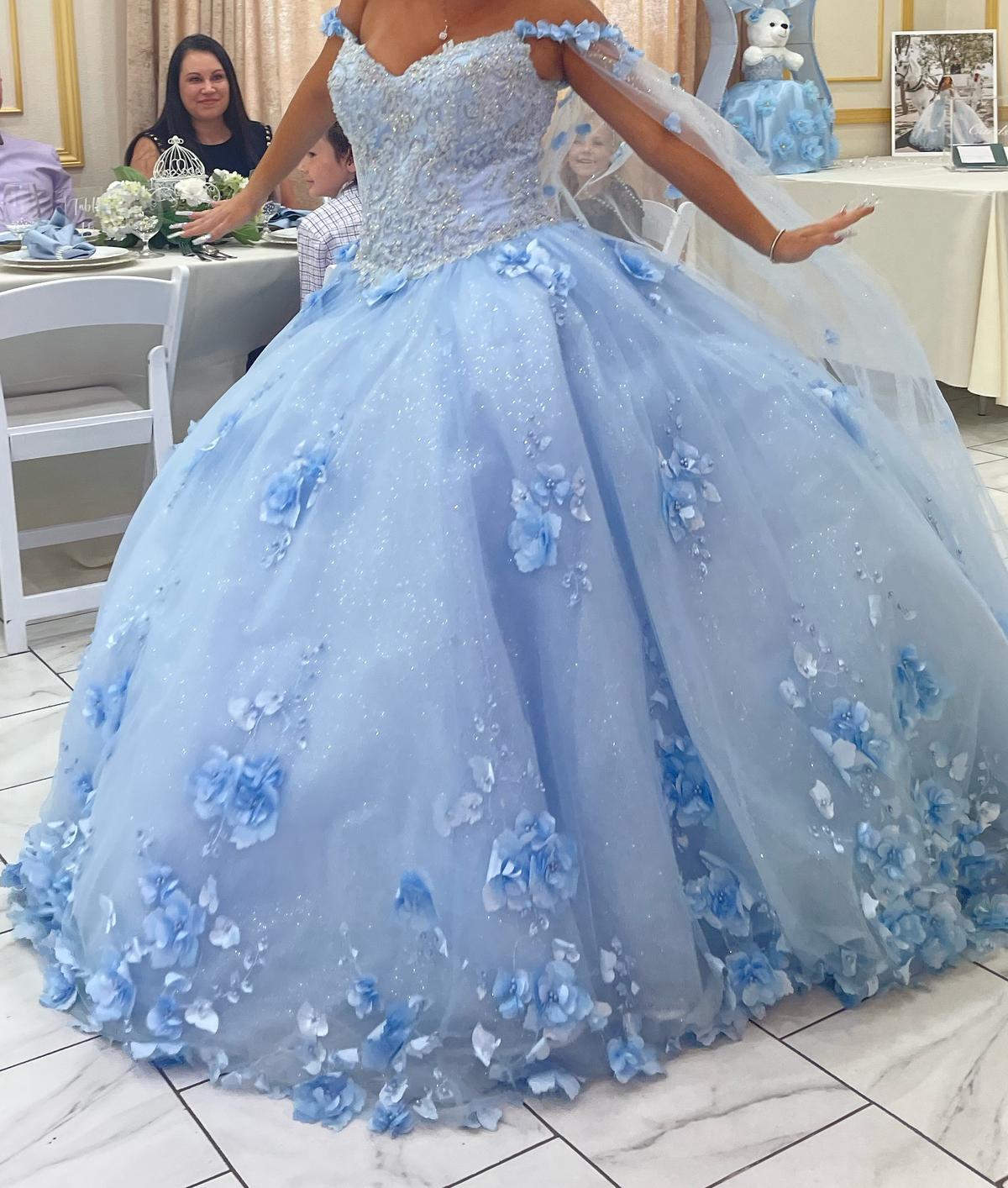 Princessa Ariana Vara Size 12 Blue Ball Gown on Queenly